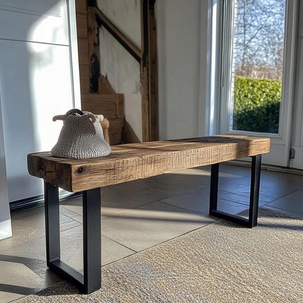 Handmade Rustic Wood Bench Reclaimed Wood Bench Entryway Custom Entryway Bench Bench for Entryway Farmhouse Wood Bench Hallway Seating