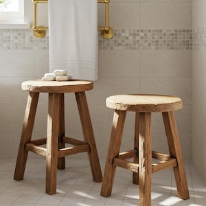 Handcrafted Rustic Barnwood Stool with Reclaimed Wood, Small Rustic Farmhouse/Vintage/Primitive Step Stool, Eco-Friendly Stool, Great Gift
