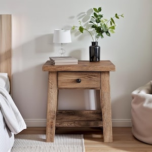 Rustic Reclaimed Wood Nightstand Rustic Nightstand with Drawer Handmade Bedside Table with Drawer Barnwood Bedroom Furniture Home