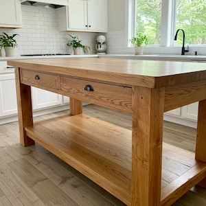Rustic Kitchen Island with Storage Reclaimed Wood Kitchen Island with Drawers Counter Height Kitchen Table Farmhouse Kitchen Table