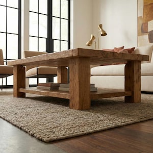 Handmade Coffee Table, Rustic Coffee Table for Living Room, Solid Barn Wood Table, Reclaimed Wood Coffee Table Wooden Side Table image 4
