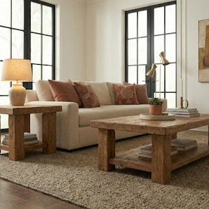 Handmade Coffee Table, Rustic Coffee Table for Living Room, Solid Barn Wood Table, Reclaimed Wood Coffee Table Wooden Side Table image 3