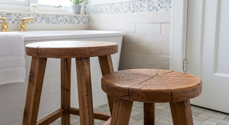 Handcrafted Rustic Barnwood Stool with Reclaimed Wood, Small Rustic Farmhouse/Vintage/Primitive Step Stool, Eco-Friendly Stool, Great Gift