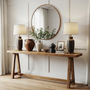 Console Table Reclaimed Wood Rustic Console Table for Entry Way Table Live Edge Wood Console Table Narrow Custom Farmhouse Hallway Sofa