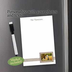 Personalized Photo Magnetic Dry Erase Board: Kitchen Fridge and locker Whiteboard gift
