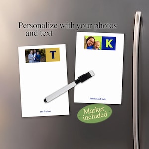 Personalized Photo Magnetic Dry Erase Board: Fridge and locker Whiteboard with Marker gift