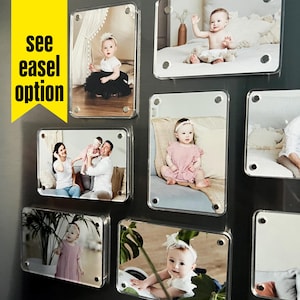 Custom Magnet Picture Frame with Photo Personalized Fridge Magnet frame Acrylic photo Gift for Family and Friends Home Decor Keepsake Gift