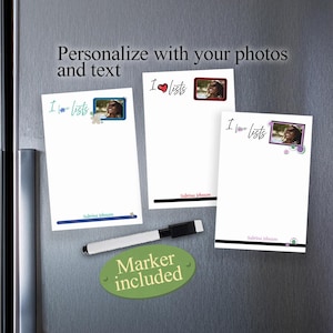 Personalized Photo Magnetic Dry Erase Board: Kitchen Fridge and locker Whiteboard (Marker Included) gift