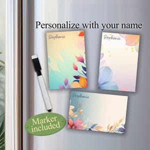 Personalized Magnetic Dry Erase Board: Floral Fridge and locker Whiteboard gift (Marker Included)