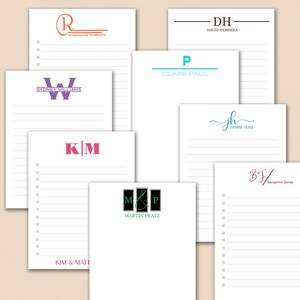 Personalized names notepads: monograms script font design magnetic notepad to do list & notes