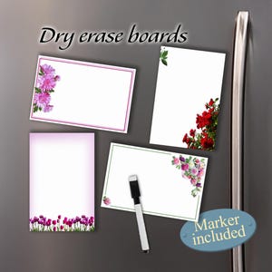 Personalized Magnetic Dry Erase Board: Floral Fridge and locker Whiteboard gift