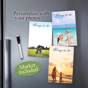 Personalized Photo Magnetic Dry Erase Board: Kitchen Fridge locker Note Pad