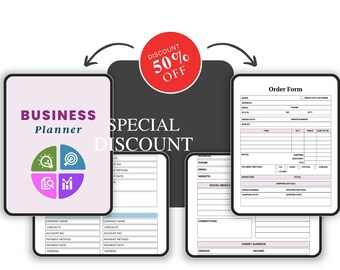Comprehensive Business Planner | Digital Download PDF for Entrepreneurs, Goal Setting & Project Management