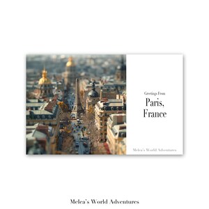Carte postale numérique Paris France Voyages du monde Europe Photographie de voyage Salutations de paysage urbain Carte postale téléchargeable Conception assistée par IA-04