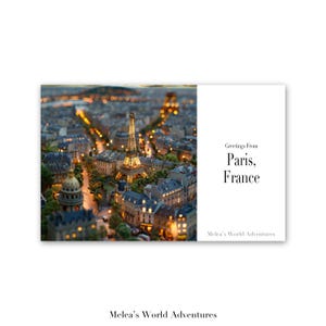 Carte postale numérique Paris France Voyages du monde Europe Photographie de voyage Salutations de paysage urbain Carte postale téléchargeable Conception assistée par IA-07