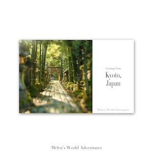 Digital Kyoto Japan Postcard, Travel Asia World Travel Photography Greetings From Cityscape Destination Downloadable, AI Assisted Design-05
