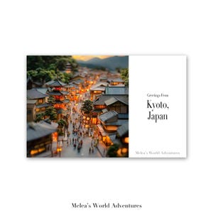 Digital Kyoto Japan Postcard, Travel Asia World Travel Photography Greetings From Cityscape Destination Downloadable, AI Assisted Design-19