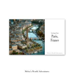 Cartão postal digital Paris França Viagem pelo mundo Viagem pela Europa Fotografia Saudações da paisagem urbana Cartão postal para download Design assistido por IA-01