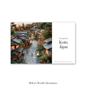 Digital Kyoto Japan Postcard, Travel Asia World Travel Photography Greetings From Cityscape Destination Downloadable, AI Assisted Design-11