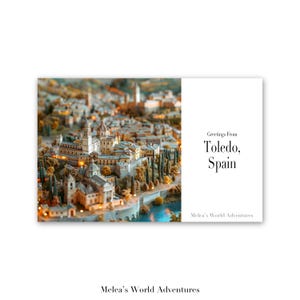 Carte postale numérique de Tolède, Espagne, voyage en Europe, photographie de voyages dans le monde, salutations de paysage, carte postale téléchargeable, conception assistée par IA-04