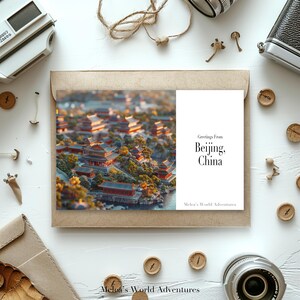 Digital Beijing China Postcard Creative World Travel Asia Travel Photography Greetings From Cityscape Downloadable AI Assisted Design-01