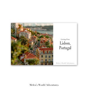 Carte postale numérique de Lisbonne, Portugal, voyage du monde, Europe, photographie de voyage, salutations de paysage urbain, carte postale téléchargeable, conception assistée par IA-04