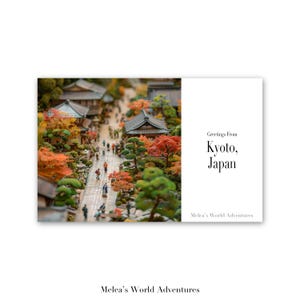 Digital Kyoto Japan Postcard, Travel Asia World Travel Photography Greetings From Cityscape Destination Downloadable, AI Assisted Design-13