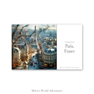Cartão postal digital Paris França Viagens pelo mundo Viagens pela Europa Fotografia Saudações da paisagem urbana Cartão postal para download Design assistido por IA-02