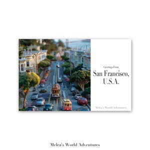 Postal digital de San Francisco, EE. UU. Viajes por el mundo Fotografía de viajes por Norteamérica Saludos desde el paisaje urbano Diseño asistido por IA descargable-07