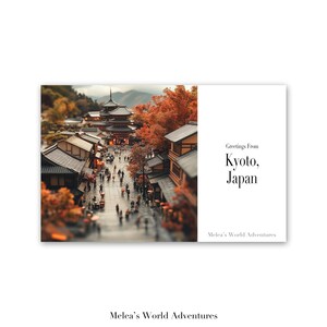 Digital Kyoto Japan Postcard, Travel Asia World Travel Photography Greetings From Cityscape Destination Downloadable, AI Assisted Design-17