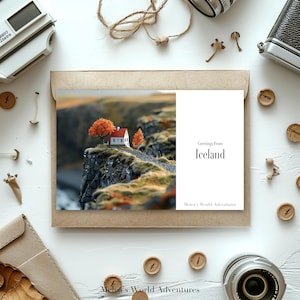 Carte postale numérique d'Islande, voyage en Europe, monde, photographie de voyage, salutations de, carte postale de paysage téléchargeable, conception assistée par IA-03