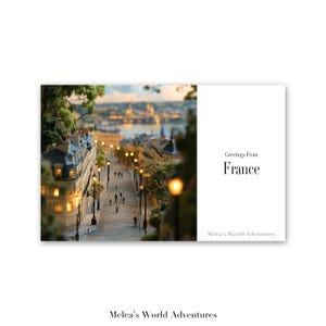 Postal digital de Francia, viajes por el mundo, fotografía de viajes por Europa, saludos desde paisajes urbanos, postal descargable, regalo, diseño asistido por IA - 07