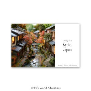 Digital Kyoto Japan Postcard, Travel Asia World Travel Photography Greetings From Cityscape Destination Downloadable, AI Assisted Design-09