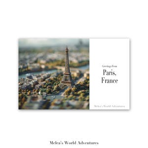 Cartão postal digital Paris França Viagens pelo mundo Viagens pela Europa Fotografia Saudações da paisagem urbana Cartão postal para download Design assistido por IA-03