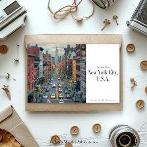 Cartão postal digital da cidade de Nova York, EUA, viagens pelo mundo, viagens pela América do Norte, fotografia, saudações da paisagem urbana, design assistido por IA para download-03