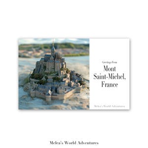 Carte postale numérique du Mont Saint-Michel Voyages dans le monde Europe Photographie de voyage Salutations de paysage urbain Cadeau téléchargeable Conception assistée par IA-04