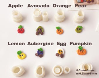 Polymer Clay Miniature Cutters: Fruit & Veggie Designs