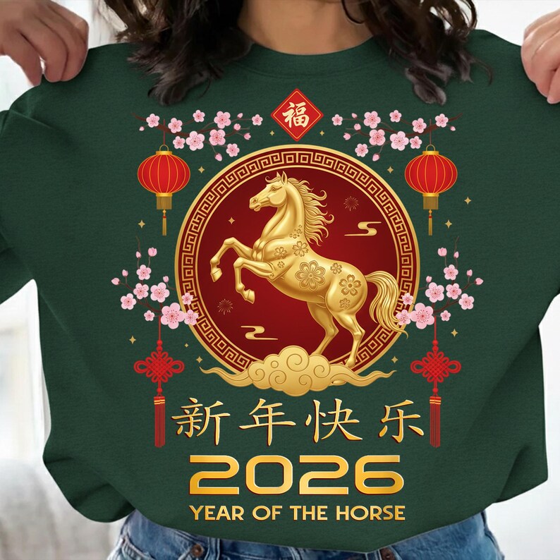 2026 Year of the Horse PNG – Chinese New Year Digital Art – Lunar New ...