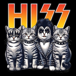 HISS Cat Band PNG: Funny Rock Parody Design (Digital Download