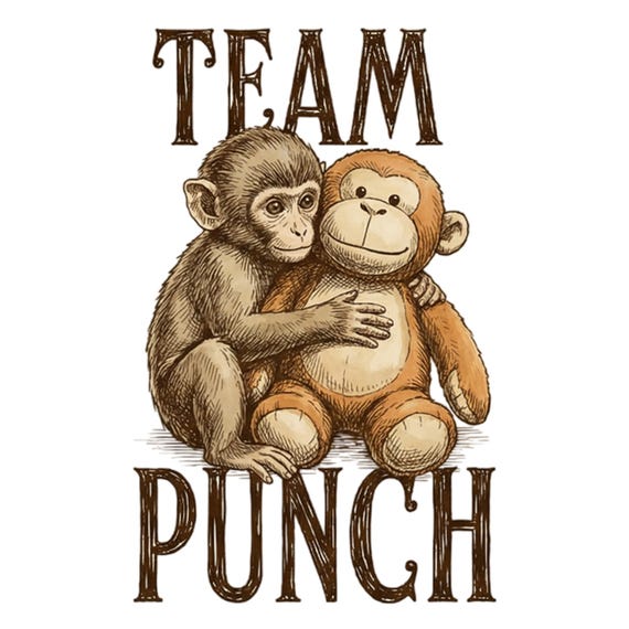 Baby Monkey Punch Team PNG, Funny Animal Art (Digital Download)