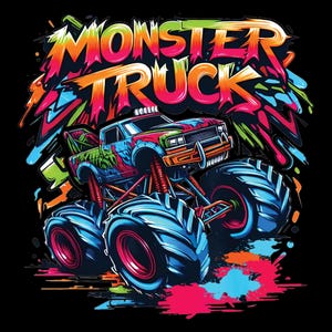 Monster Truck PNG | Off-Road Racing Digital Download | Big Wheels T-Shirt Design for Kids & Adults