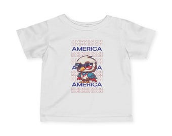 Patriotic Infant Tee - Cute Baby America Shirt, Newborn Gift, Baby Shower Outfit, Toddler T-Shirt, Fourth of July Clothes