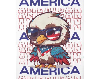 Patriotic Baby Swaddle Blanket | American Eagle Design, Infant Gift, Fourth of July, Baby Shower, Cozy Nursery Decor