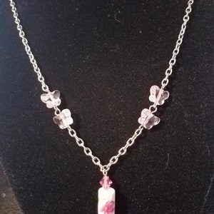 Violets and Butterflies Necklace