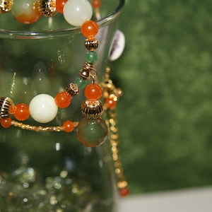 Colar com pingente de ágata e jade (N33)
