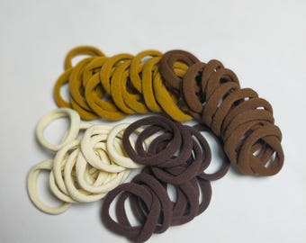 Set of 6 Metal Free Hair Ties, Large Ponytail Holders
