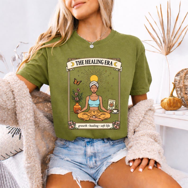 Healing Era Shirt Self Care Tee Soft Life Shirt, Tarot Card Shirt, Tarot Reader Gift, Soft Girl Aesthetic Shirt image 9
