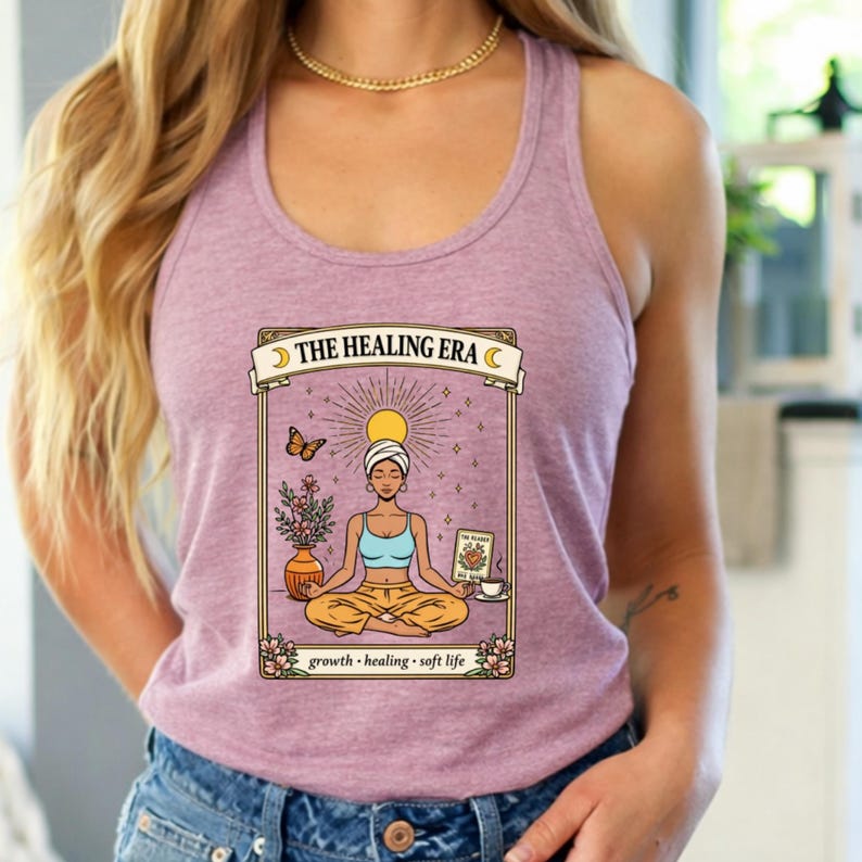 Healing Era Shirt Self Care Tee Soft Life Shirt, Tarot Card Shirt, Tarot Reader Gift, Soft Girl Aesthetic Shirt image 10