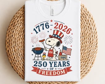 Camiseta patriótica de Snoopy, ideal para fiestas de barbacoa del 4 de julio. Camiseta vintage con dibujos animados.