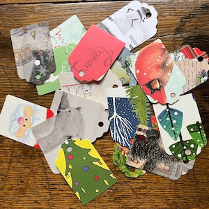 Weihnachtsgeschenkanhänger, Recyclingpapier, grüne Verpackung, 12er Paket
